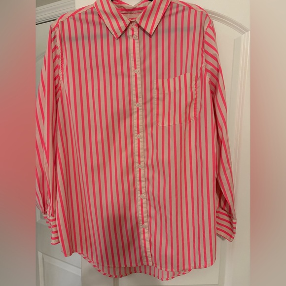 A New Day Coral and White Striped Shirt - Picture 2 of 3